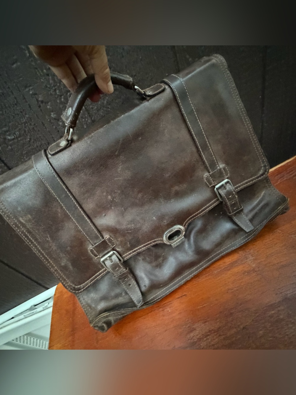 Roncato leather vintage briefcase